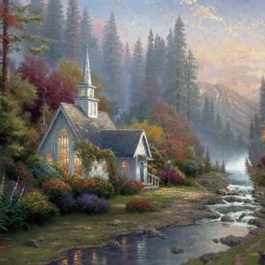 Thomas Kinkade The Forest Chapel Limited Edition Lithograph